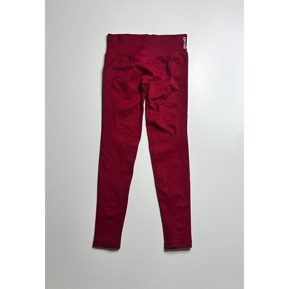 DFYNE Leggings Small Red Seamless High Waist Athletic Pants